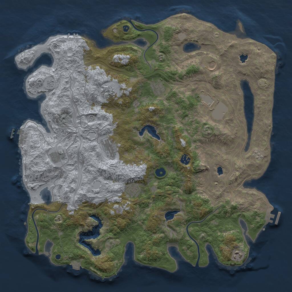 Rust Map: Procedural Map, Size: 4500, Seed: 923262509, 16 Monuments