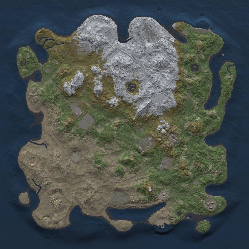 Rust Map: Procedural Map, Size: 4250, Seed: 615122, 18 Monuments