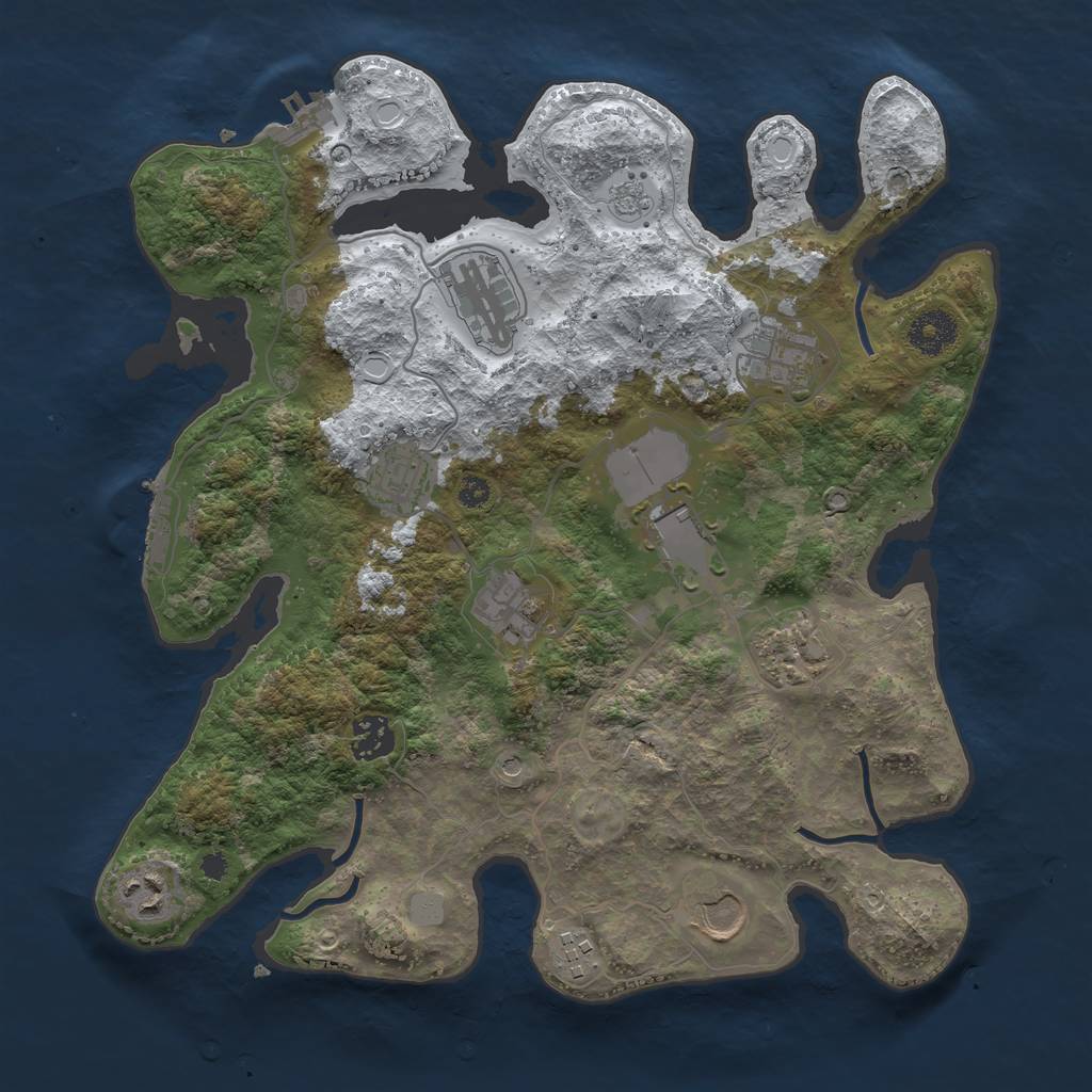 Rust Map: Procedural Map, Size: 3500, Seed: 1926201866, 19 Monuments