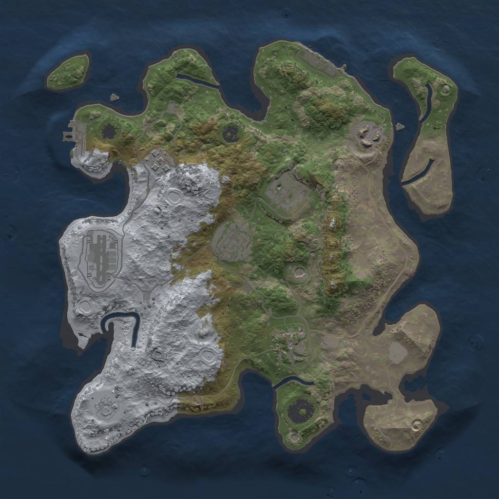 Rust Map: Procedural Map, Size: 3000, Seed: 440897, 15 Monuments