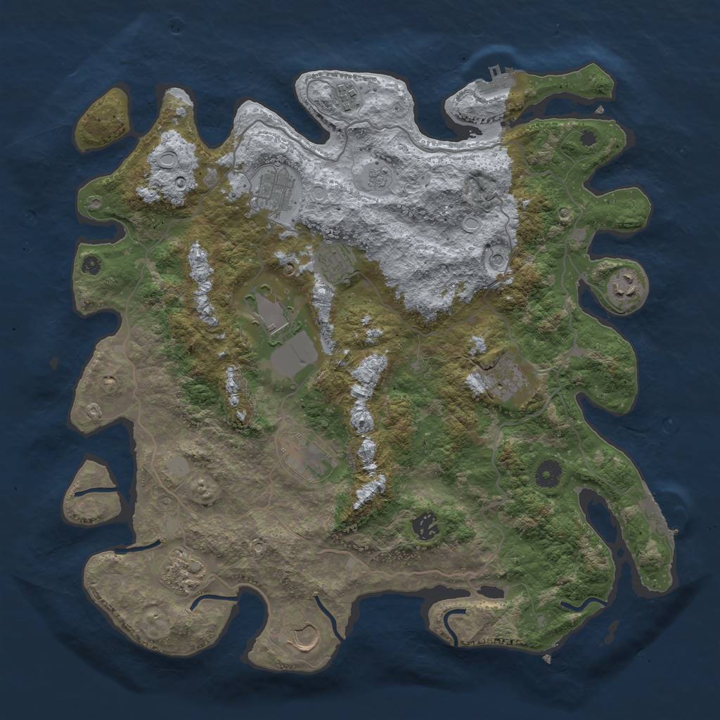 Rust Map: Procedural Map, Size: 4000, Seed: 803405, 19 Monuments