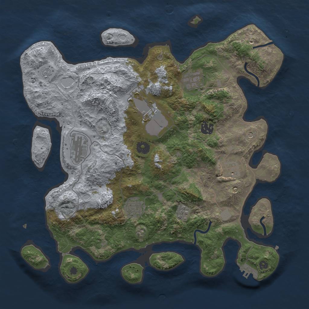 Rust Map: Procedural Map, Size: 3500, Seed: 67319, 15 Monuments