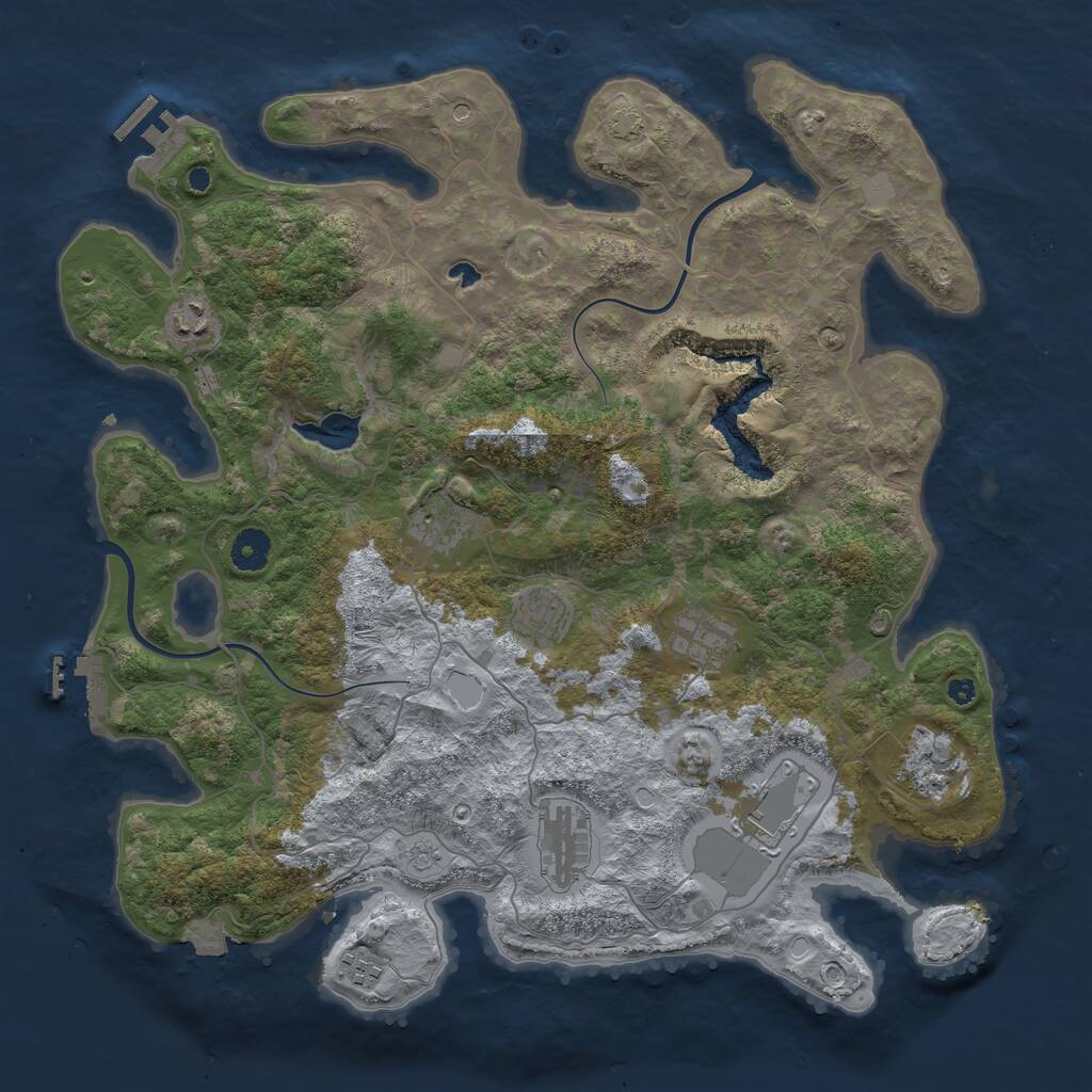 Rust Map: Procedural Map, Size: 4000, Seed: 192372716, 14 Monuments