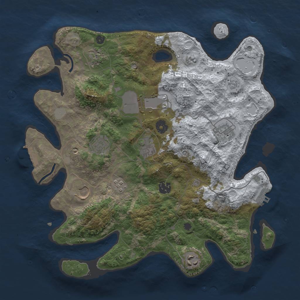 Rust Map: Procedural Map, Size: 3500, Seed: 212763937, 18 Monuments