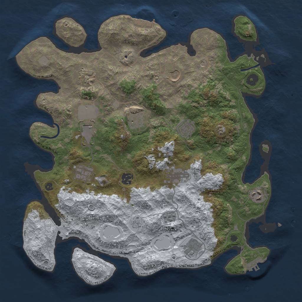 Rust Map: Procedural Map, Size: 3850, Seed: 920787598, 20 Monuments