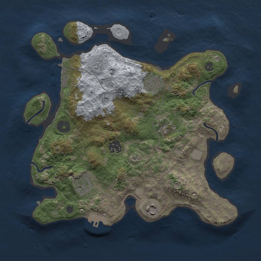 Rust Map: Procedural Map, Size: 3000, Seed: 786009590, 14 Monuments