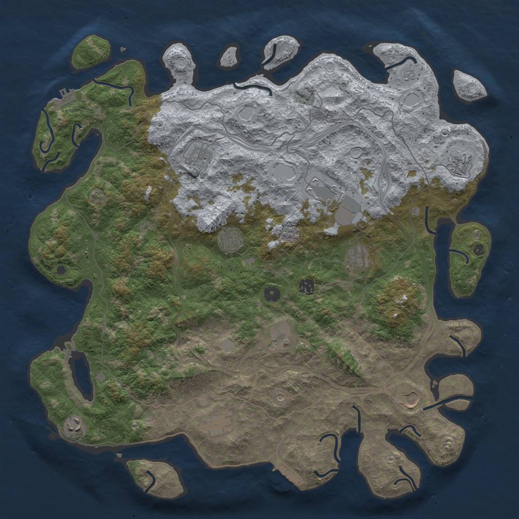 Rust Map: Procedural Map, Size: 4800, Seed: 95402289, 20 Monuments