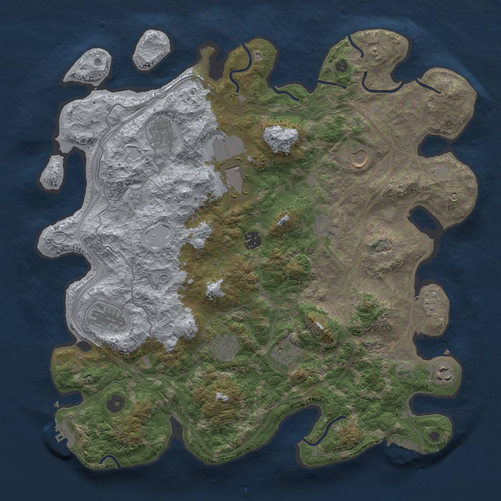 Rust Map: Procedural Map, Size: 4250, Seed: 2098865959, 19 Monuments
