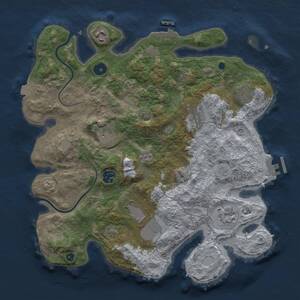 Thumbnail Rust Map: Procedural Map, Size: 3600, Seed: 701586122, 14 Monuments