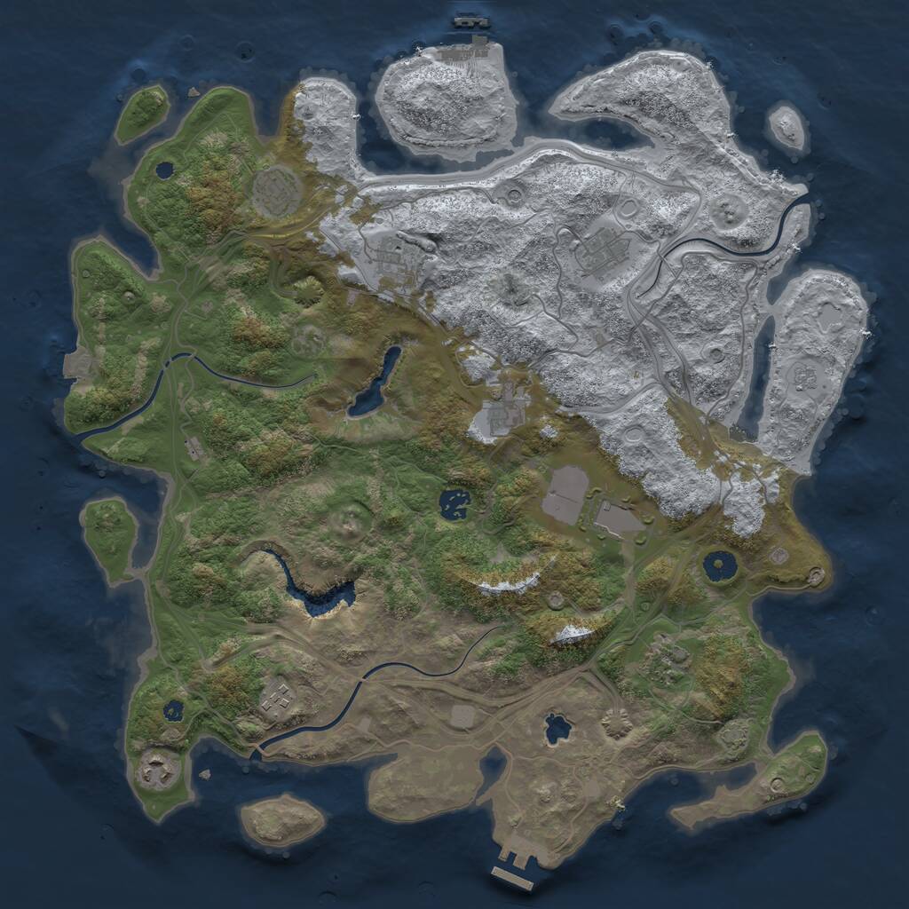 Rust Map: Procedural Map, Size: 4250, Seed: 479263, 15 Monuments