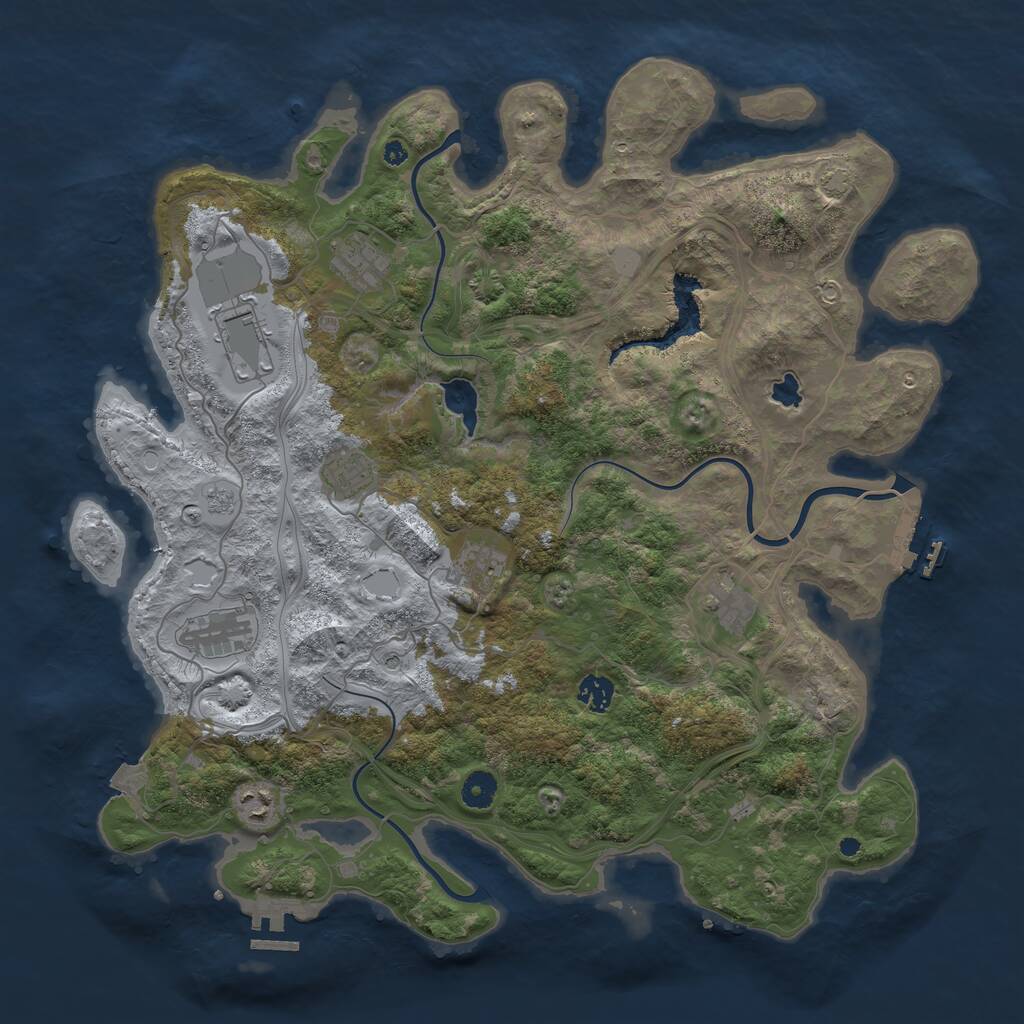 Rust Map: Procedural Map, Size: 4250, Seed: 153899, 14 Monuments