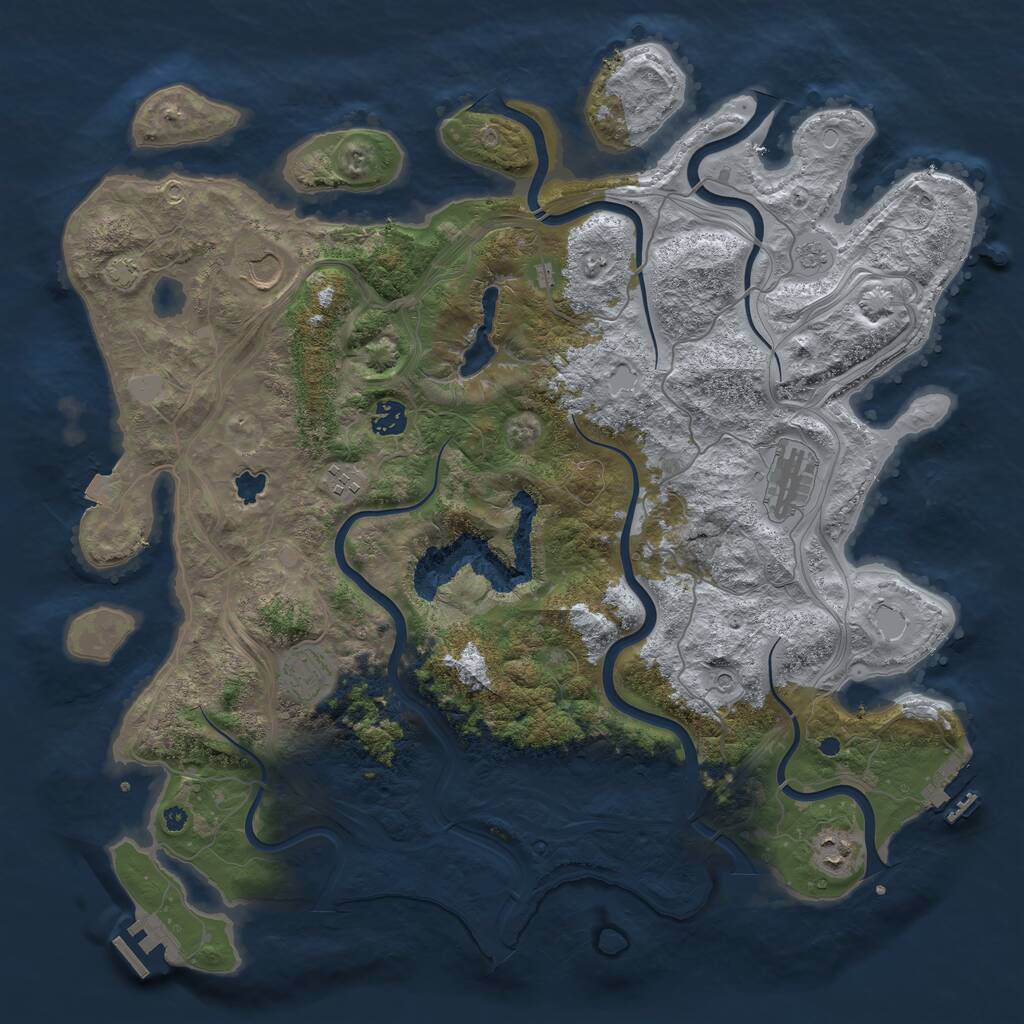 Rust Map: Procedural Map, Size: 4250, Seed: 975917, 12 Monuments