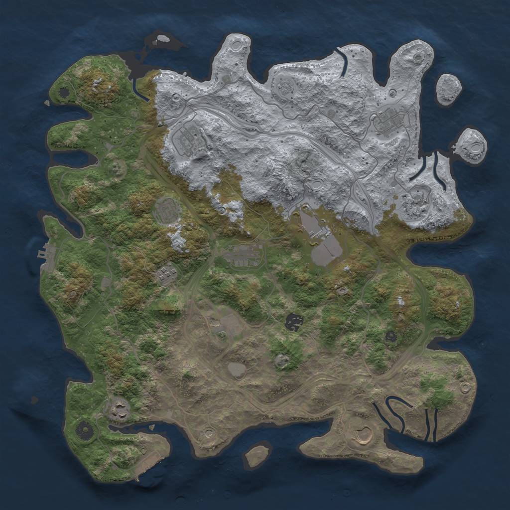 Rust Map: Procedural Map, Size: 4250, Seed: 761813, 20 Monuments