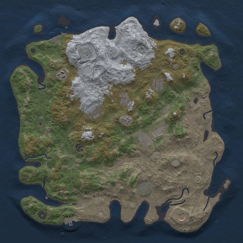 Rust Map: Procedural Map, Size: 4250, Seed: 604933, 19 Monuments
