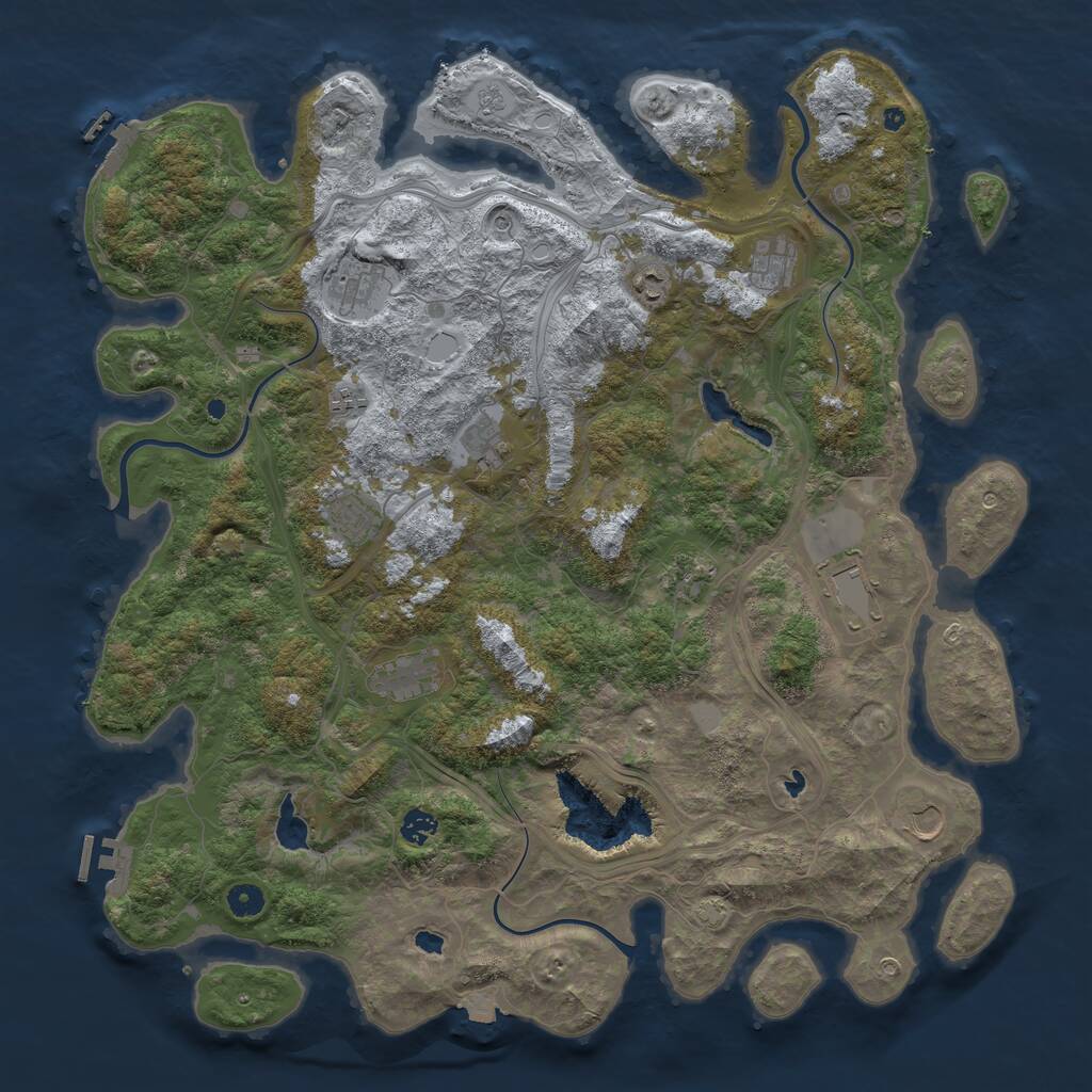 Rust Map: Procedural Map, Size: 4700, Seed: 384763987, 17 Monuments