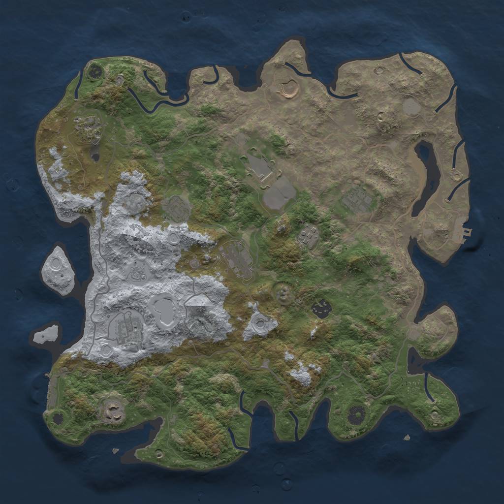 Rust Map: Procedural Map, Size: 4000, Seed: 1656651568, 19 Monuments