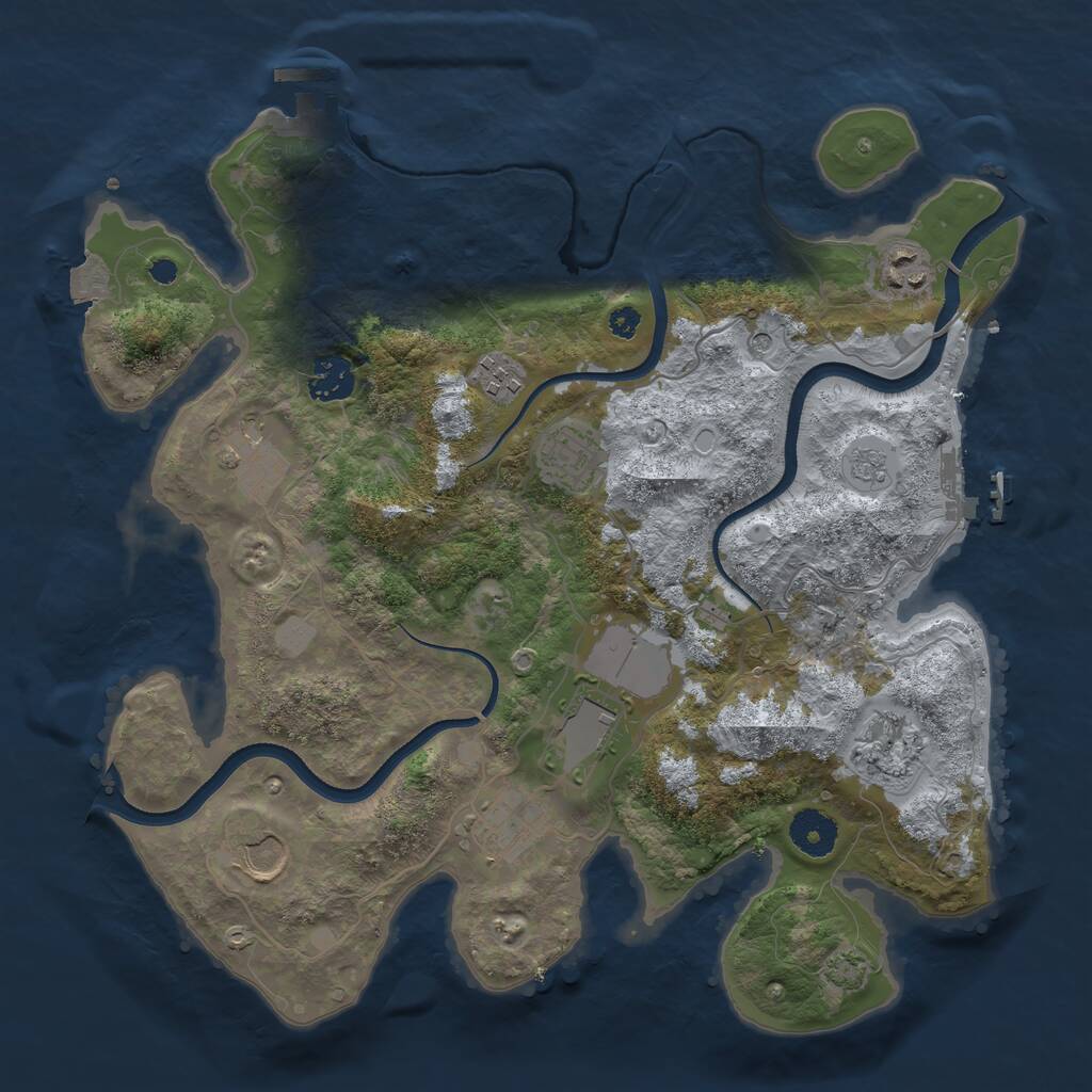 Rust Map: Procedural Map, Size: 3500, Seed: 62444, 15 Monuments