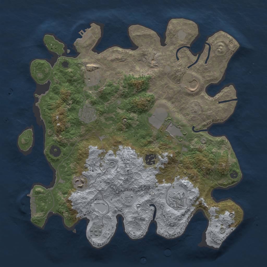 Rust Map: Procedural Map, Size: 3500, Seed: 58796485, 15 Monuments