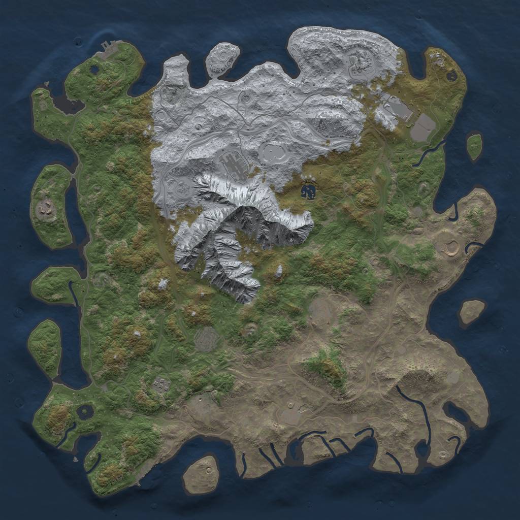 Rust Map: Procedural Map, Size: 5000, Seed: 1787475383, 20 Monuments