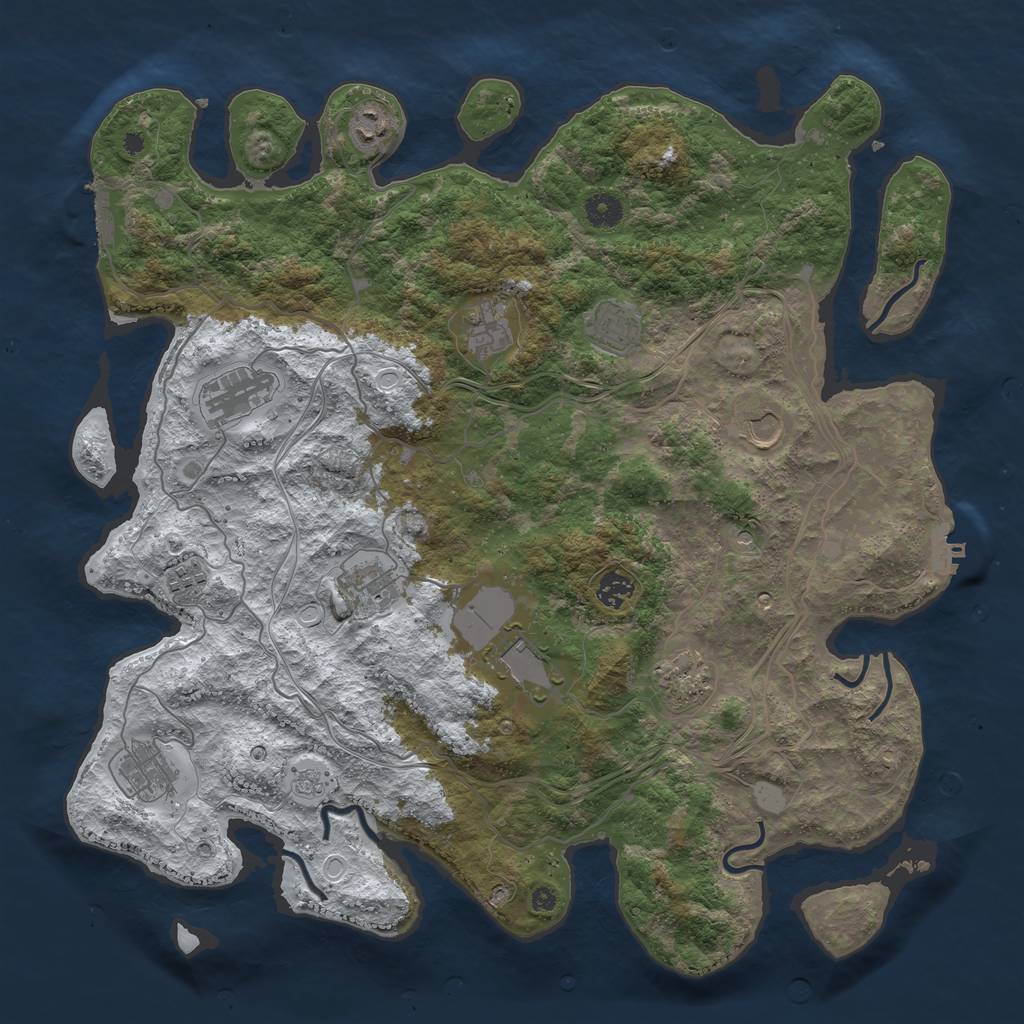 Rust Map: Procedural Map, Size: 4250, Seed: 1629404549, 20 Monuments