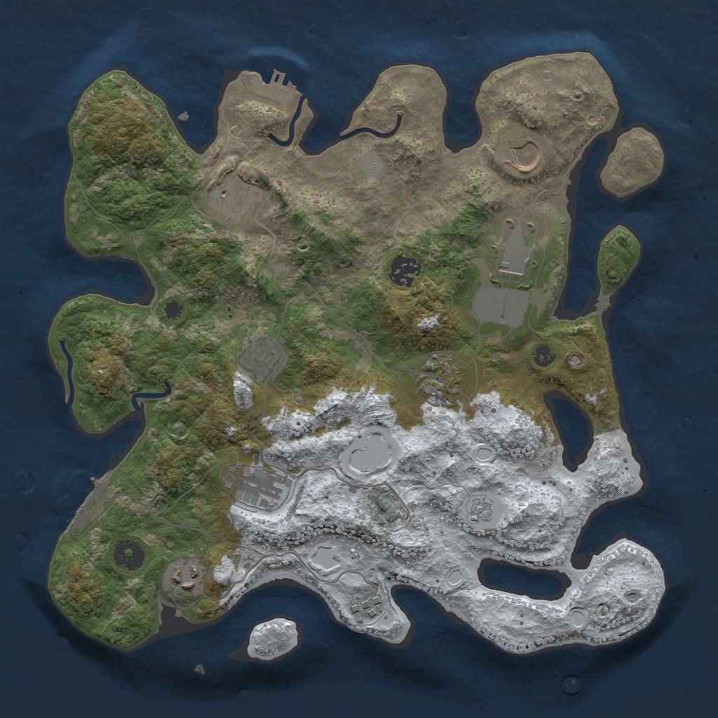 Rust Map: Procedural Map, Size: 3500, Seed: 1771766877, 17 Monuments