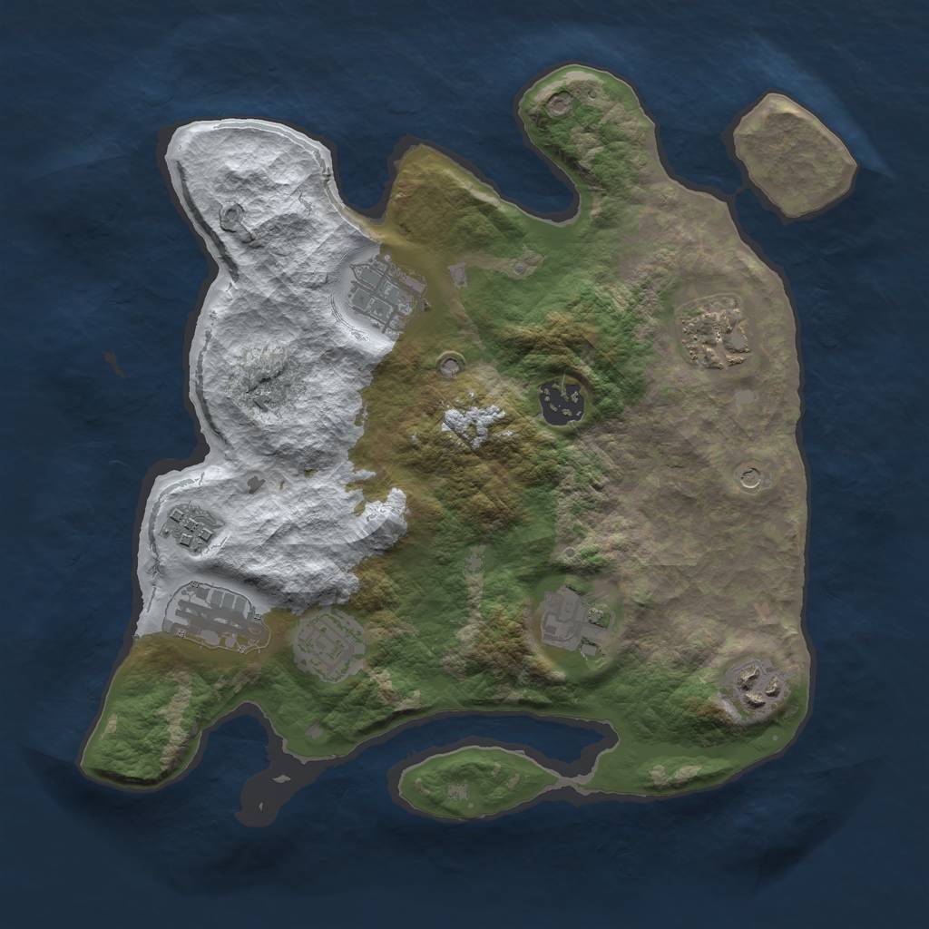 Rust Map: Barren, Size: 3000, Seed: 40028922, 11 Monuments