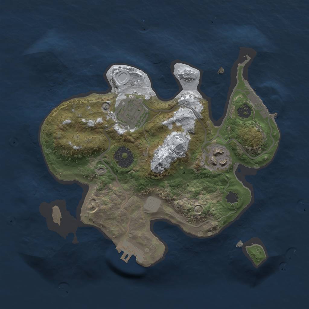 Rust Map: Procedural Map, Size: 2300, Seed: 1234, 9 Monuments