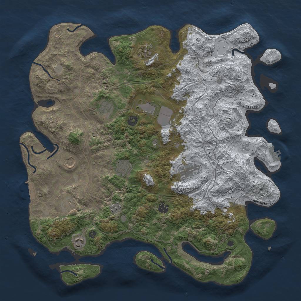 Rust Map: Procedural Map, Size: 4250, Seed: 1767806, 19 Monuments