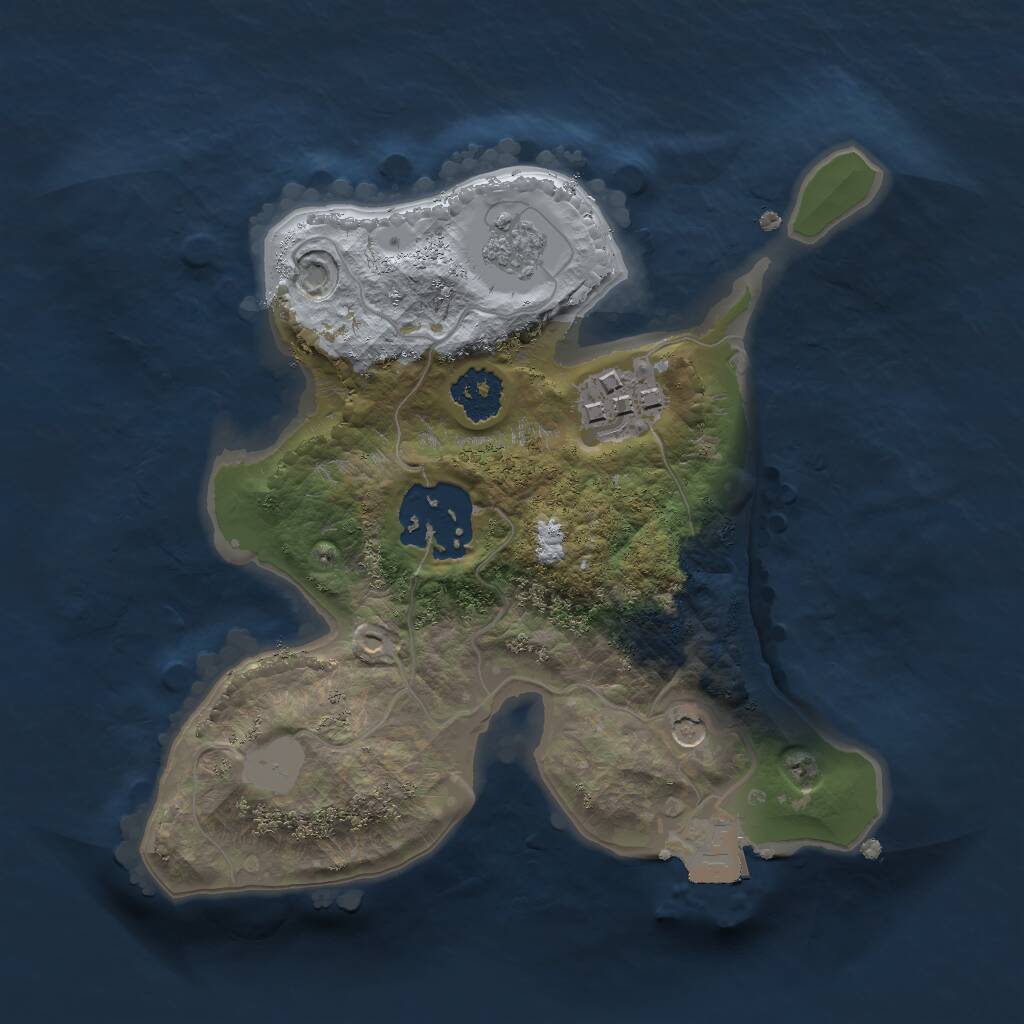 Rust Map: Procedural Map, Size: 2000, Seed: 18, 5 Monuments