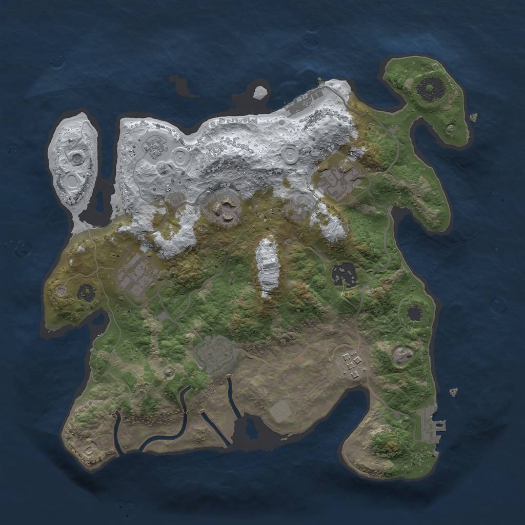 Rust Map: Procedural Map, Size: 3000, Seed: 463881122, 14 Monuments