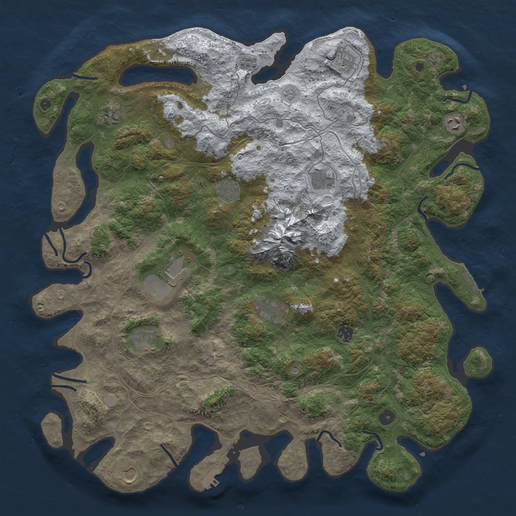 Rust Map: Procedural Map, Size: 5000, Seed: 56500, 20 Monuments
