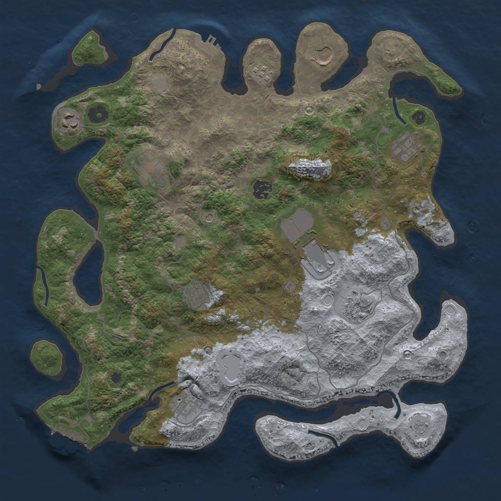 Rust Map: Procedural Map, Size: 4000, Seed: 1868311751, 19 Monuments