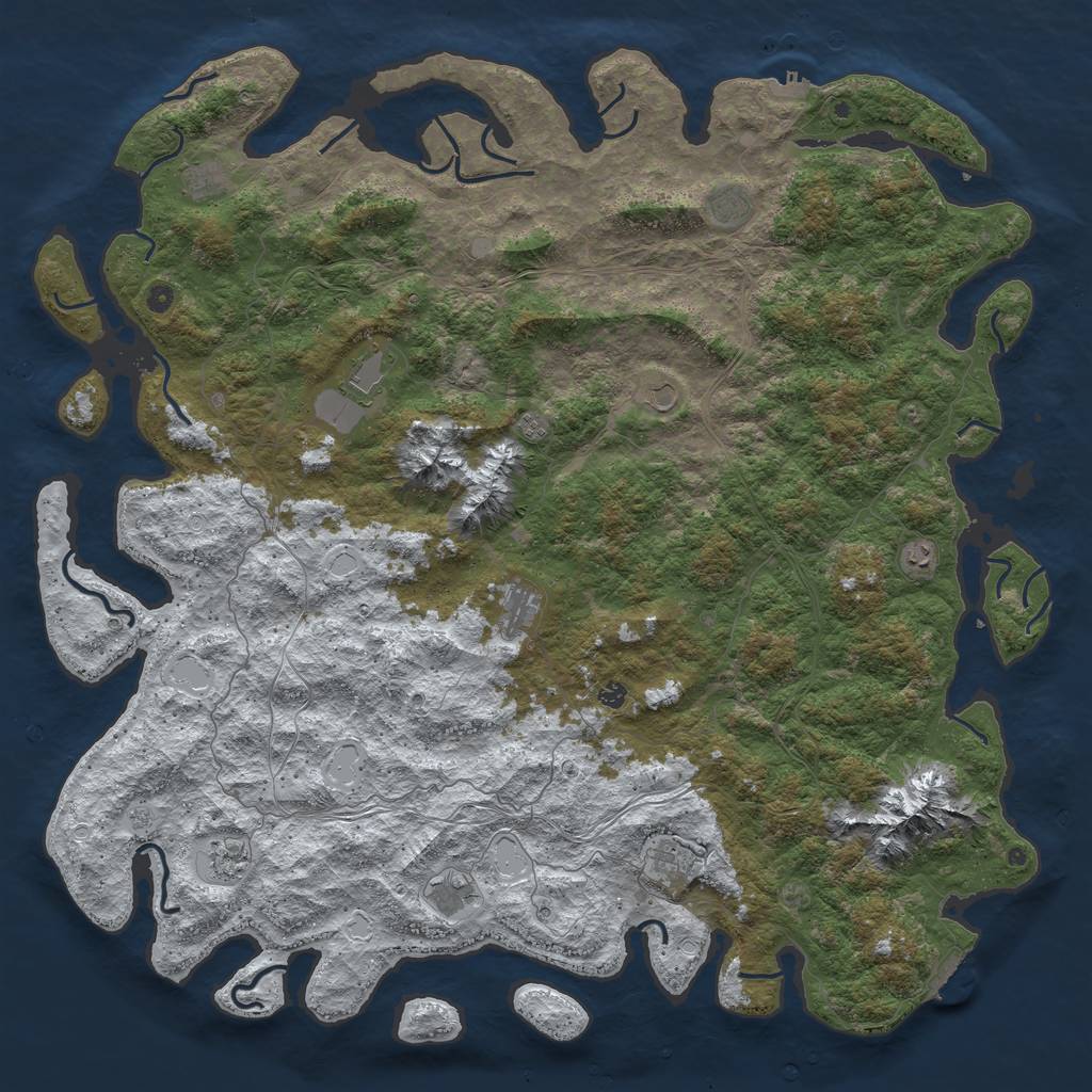Rust Map: Procedural Map, Size: 6000, Seed: 50902, 20 Monuments