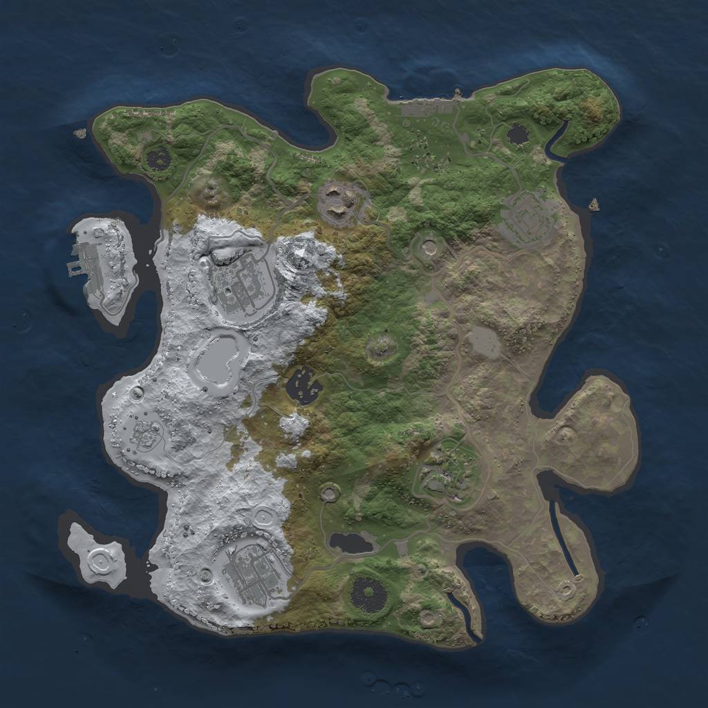 Rust Map: Procedural Map, Size: 3000, Seed: 798623239, 15 Monuments