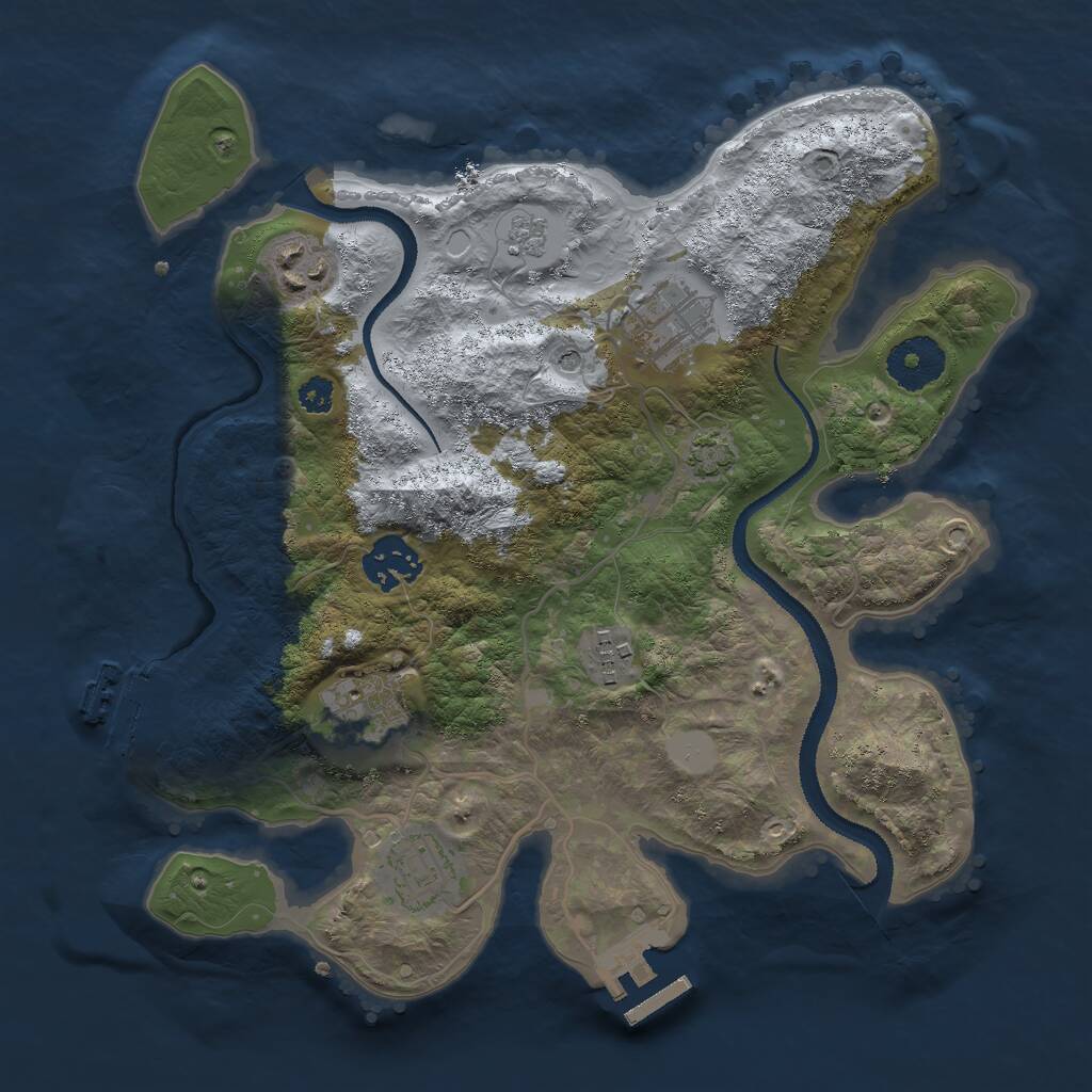 Rust Map: Procedural Map, Size: 3000, Seed: 8521467, 12 Monuments