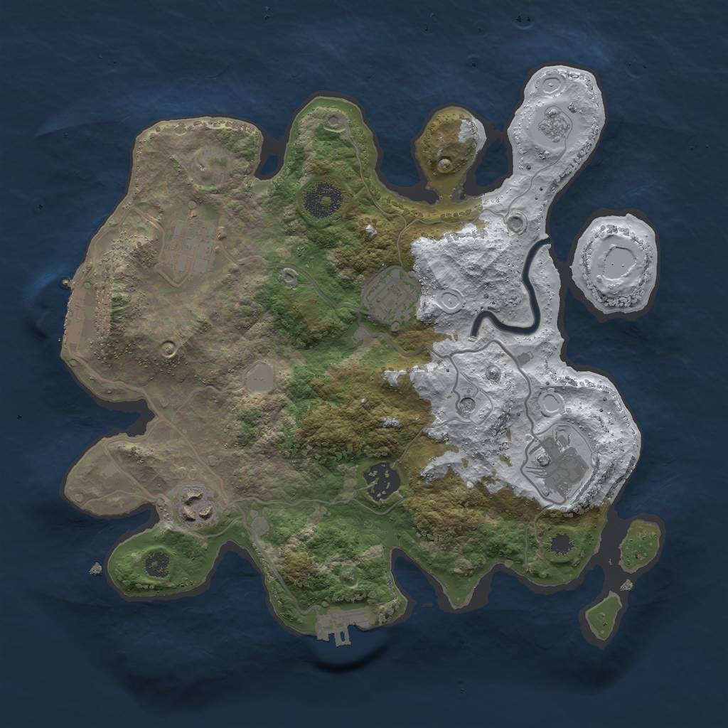 Rust Map: Procedural Map, Size: 3000, Seed: 4366345, 14 Monuments