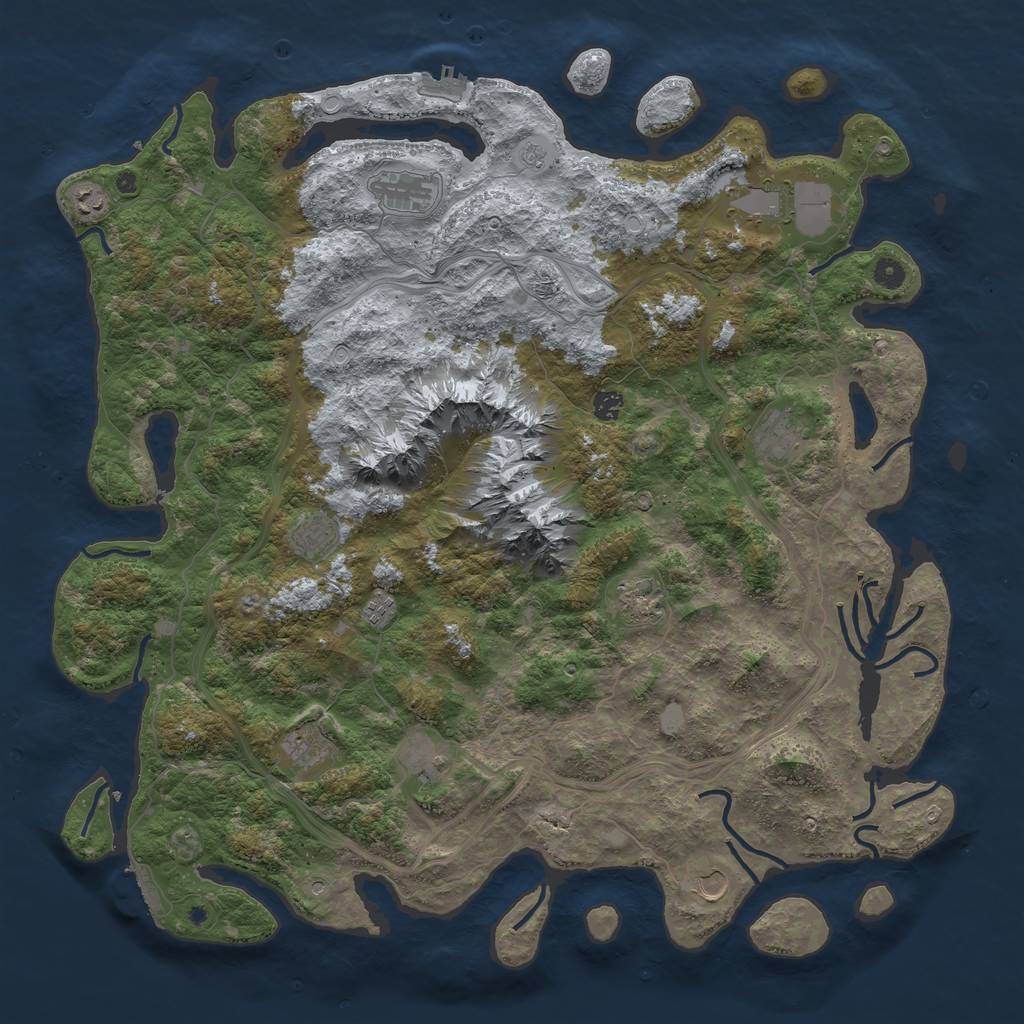 Rust Map: Procedural Map, Size: 5000, Seed: 6345, 20 Monuments