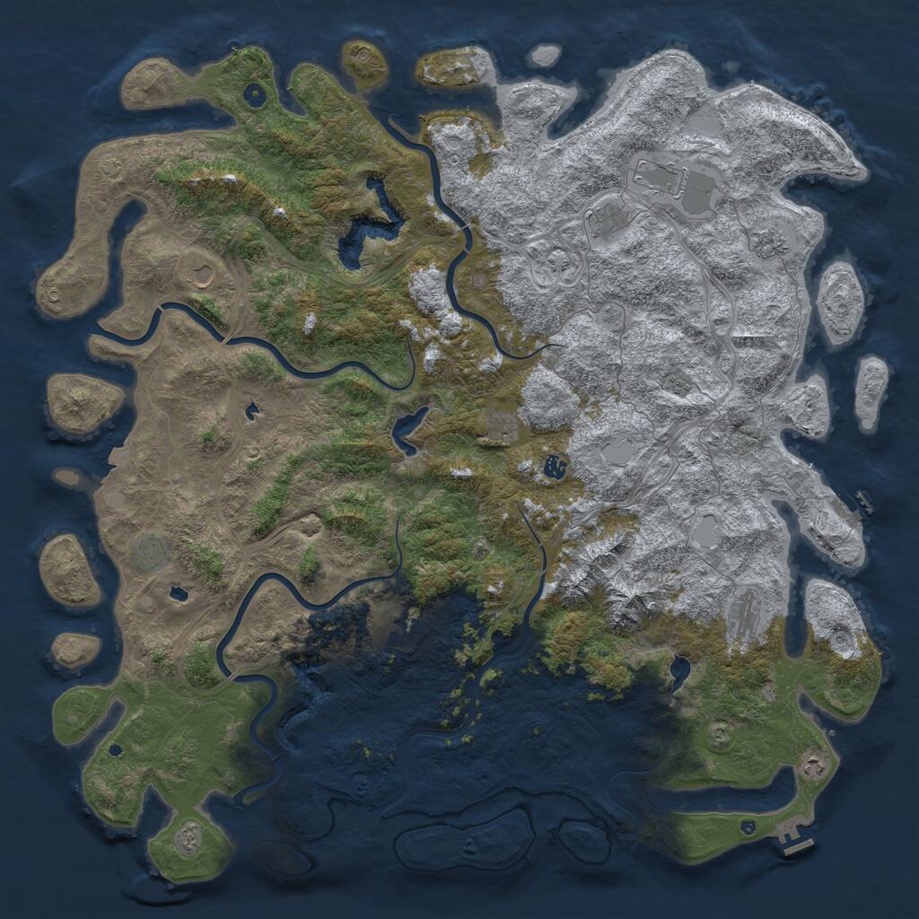 Rust Map: Procedural Map, Size: 6000, Seed: 40000, 17 Monuments