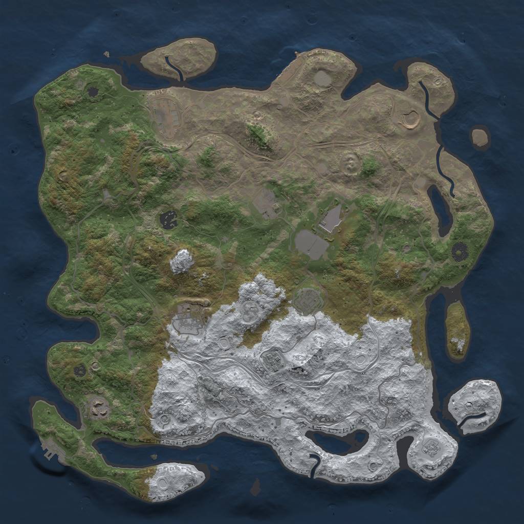 Rust Map: Procedural Map, Size: 4250, Seed: 2038506042, 18 Monuments