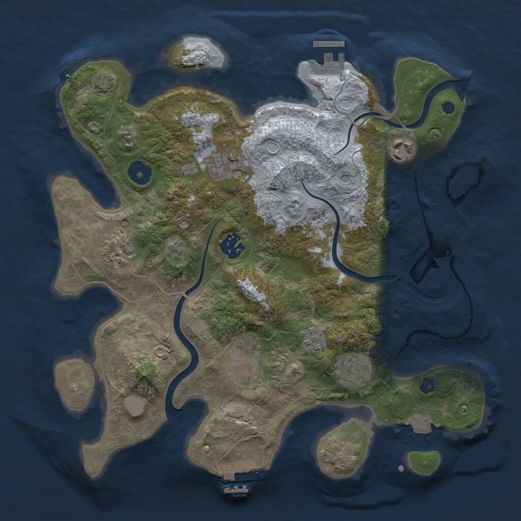 Rust Map: Procedural Map, Size: 3350, Seed: 3350, 12 Monuments