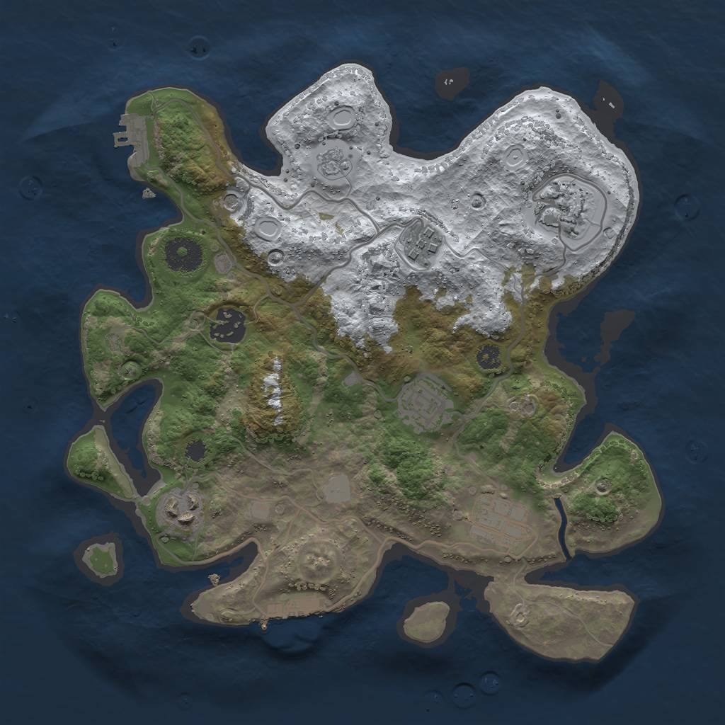 Rust Map: Procedural Map, Size: 3000, Seed: 34276556, 15 Monuments
