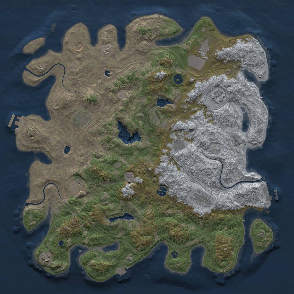 Rust Map: Procedural Map, Size: 4500, Seed: 987187478, 16 Monuments