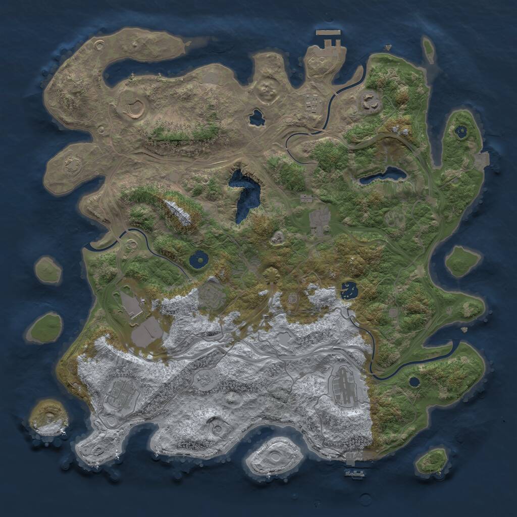 Rust Map: Procedural Map, Size: 4250, Seed: 30893, 15 Monuments
