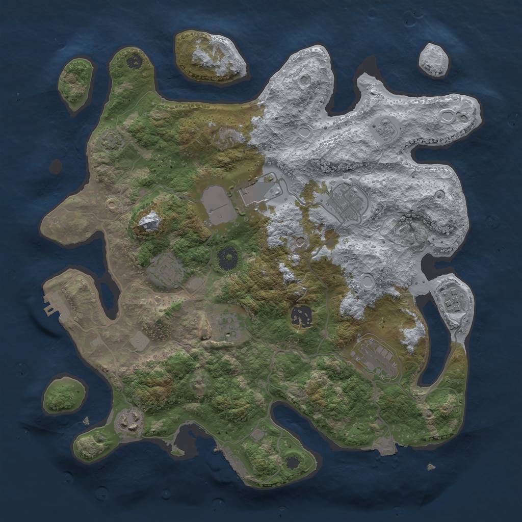 Rust Map: Procedural Map, Size: 3500, Seed: 89129241, 16 Monuments