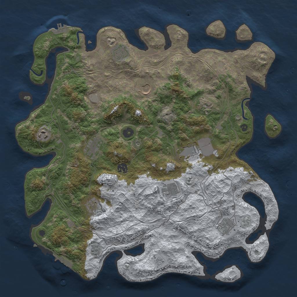 Rust Map: Procedural Map, Size: 4250, Seed: 610930679, 20 Monuments