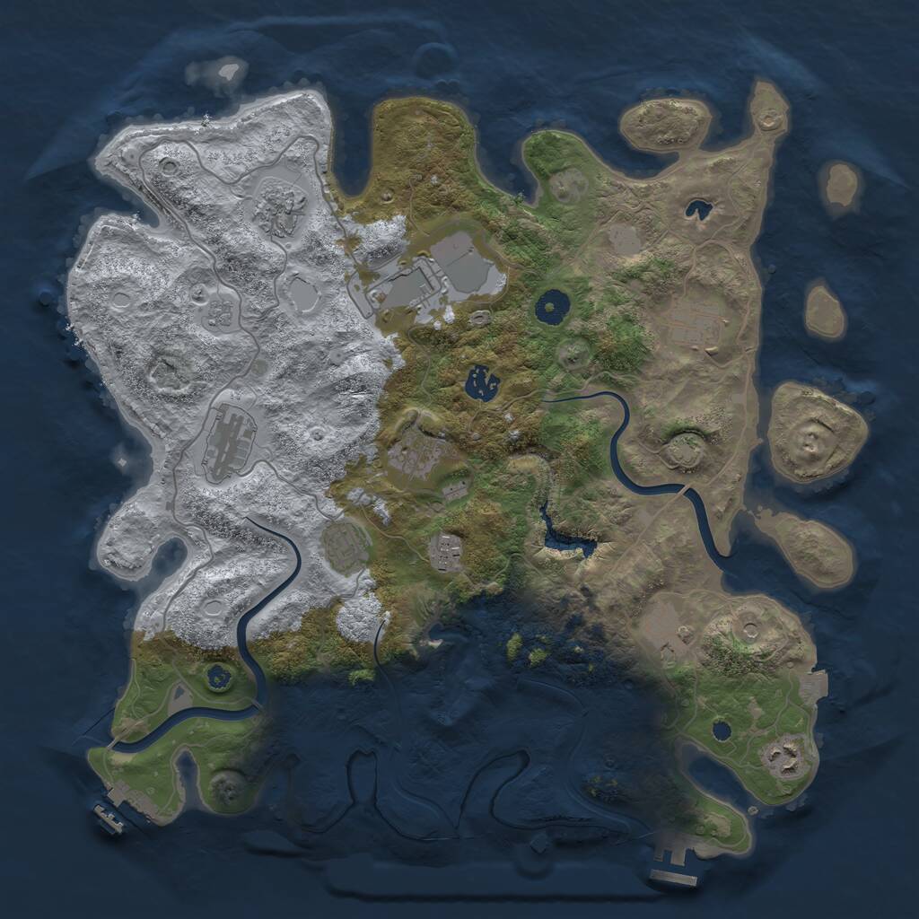 Rust Map: Procedural Map, Size: 4000, Seed: 2026712753, 16 Monuments