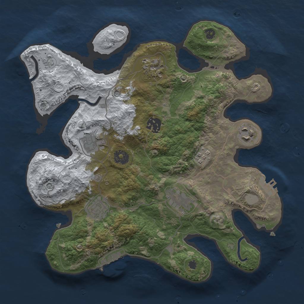 Rust Map: Procedural Map, Size: 3000, Seed: 1529839201, 16 Monuments