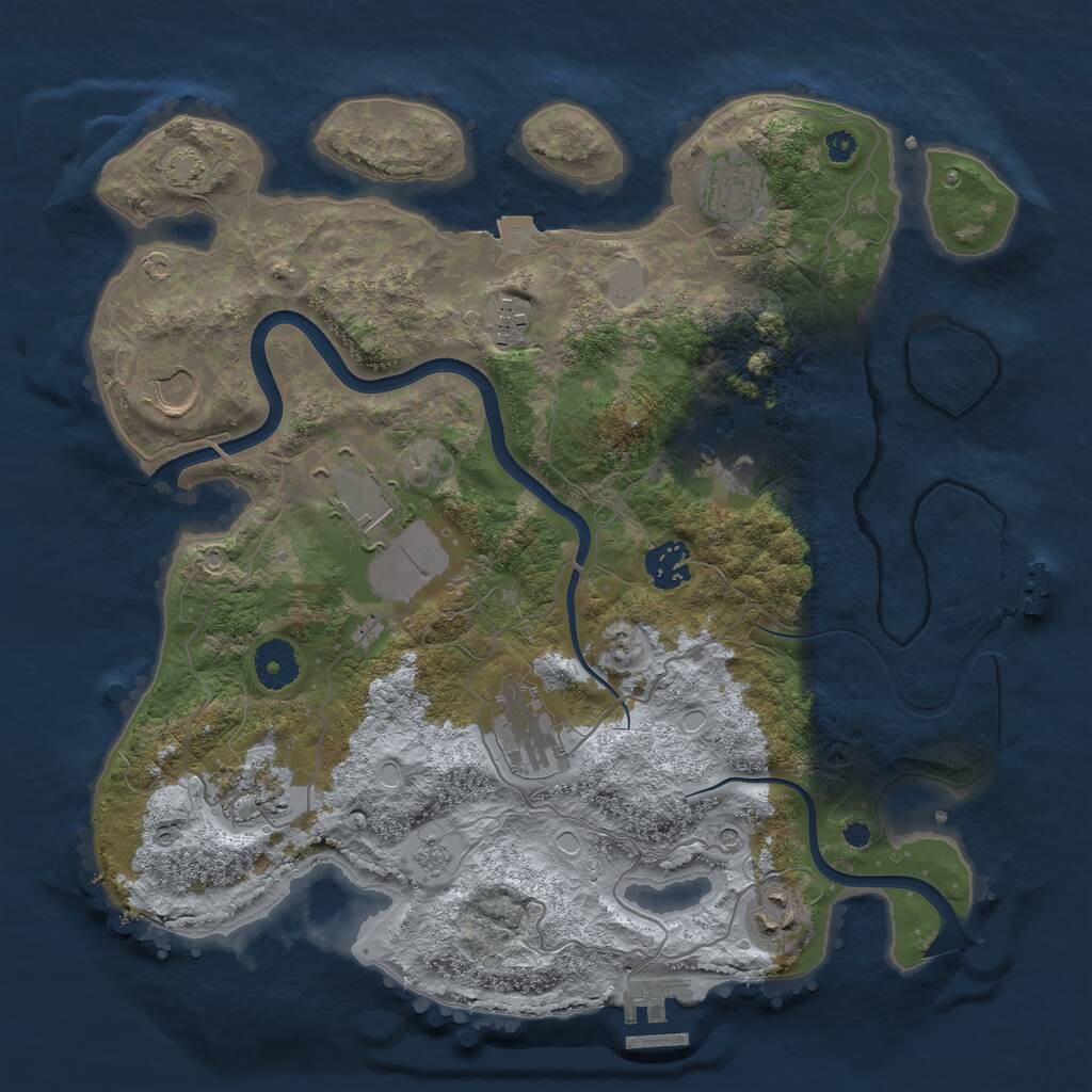 Rust Map: Procedural Map, Size: 3500, Seed: 7984587, 15 Monuments