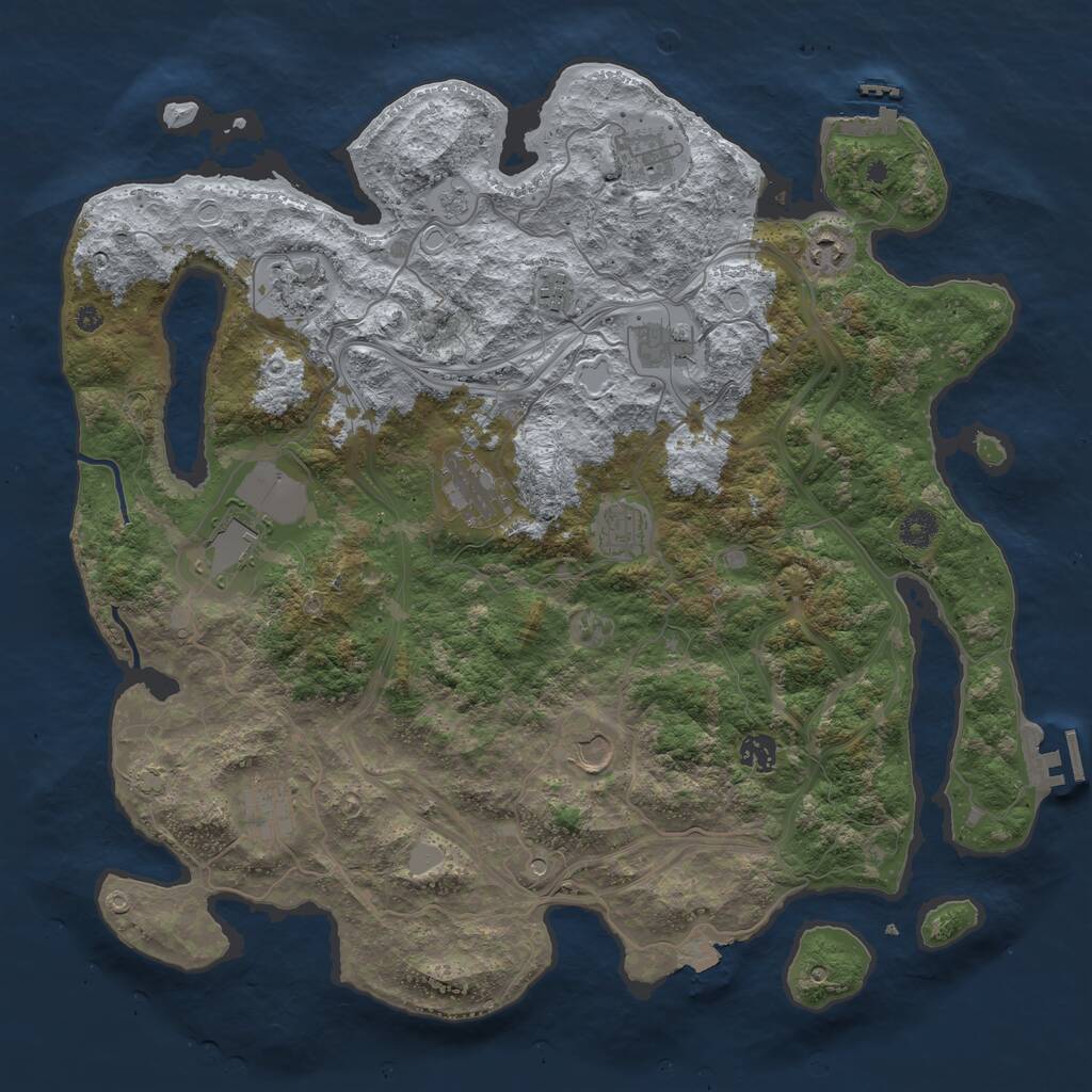 Rust Map: Procedural Map, Size: 4250, Seed: 278442149, 17 Monuments