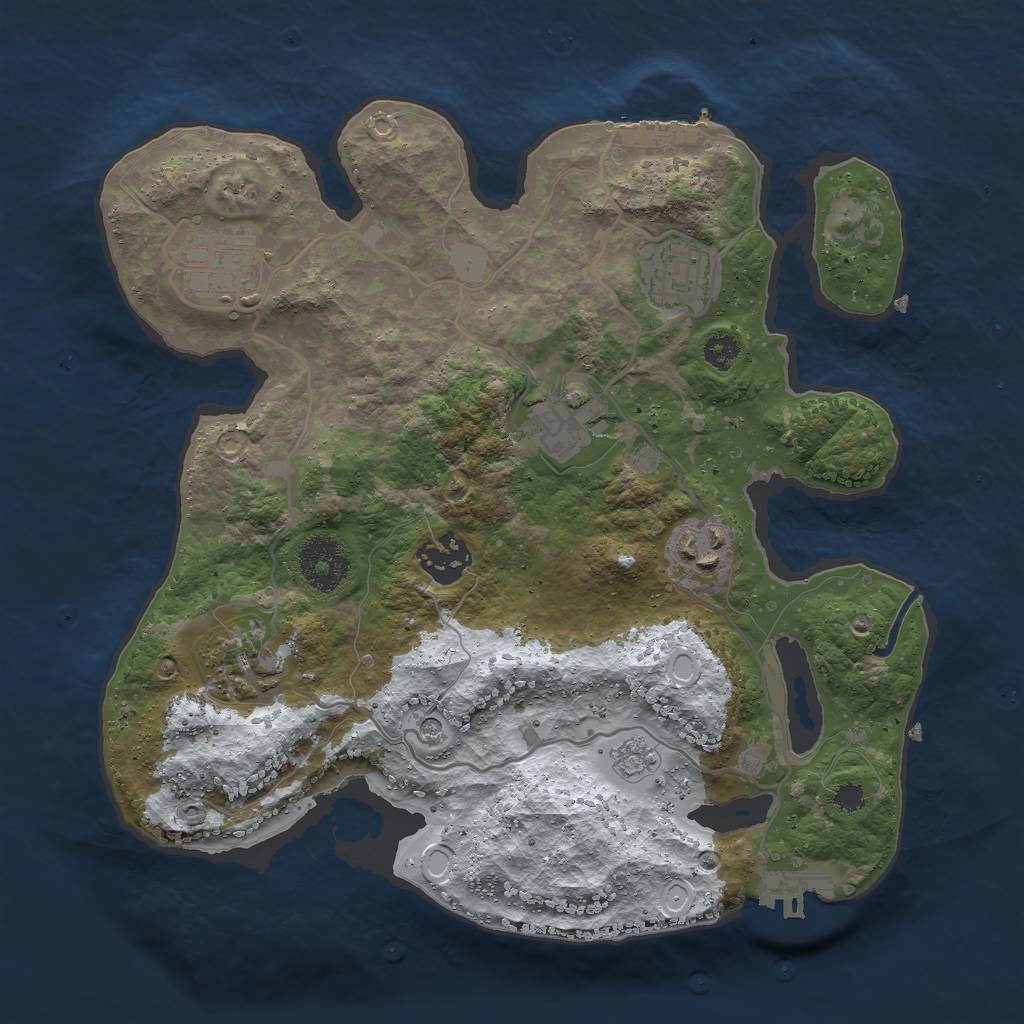 Rust Map: Procedural Map, Size: 3000, Seed: 7984587, 15 Monuments